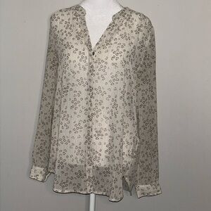 Banana Republic Sheer Taupe Shirt Size Small